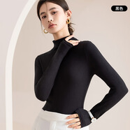 翊尚美半高領(lǐng)打底衫女春秋純色長(cháng)袖打底衣女士可外穿新款百搭顯瘦上衣 黑色【加厚秋冬款】 均碼 【80-140斤】【多買(mǎi)更劃算】