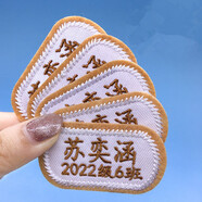彩色星愿 刺繡定制姓名貼幼兒園名字貼可縫防水兒童衣服校服護士服名字牌 【清新簡約】咖(名字+班級)10個
