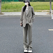 GARNUO奶茶灰小西裝外套女短款2025年春秋新款小個(gè)子高級感休閑寬松西服 奶茶灰 S【101-110斤】