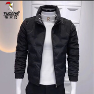 啄木鳥（TUCANO）2025新款羽絨服男時尚純色帥氣立領輕薄保暖羽絨服潮流韓版上衣男 黑色 XL 適合118-125斤