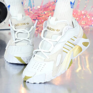 阿迪達斯（adidas）三葉草中幫女鞋老爹鞋STREETBALL白金色復古經(jīng)典運動鞋青年休閑鞋 FV4852/Lightstrike科技 36 220