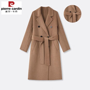 皮爾卡丹（pierre cardin）2024新款駱駝絨女士經(jīng)典秋冬長(cháng)袖雙面長(cháng)款駱駝絨大衣 駝色 S (80-120斤)衣長(cháng)108