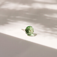 俏物俏女（in lay）閨蜜耳釘小眾設計感水晶925銀耳飾簡(jiǎn)約氣質(zhì)個(gè)性耳骨釘百搭配飾 8mm綠色