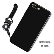 馳漢牌 適用蘋(píng)果7/8手機殼iPhone8/7plus保護套全包防摔磨砂個(gè)性可愛(ài)文字潮男女卡通軟殼 純黑 蘋(píng)果7/蘋(píng)果8通用