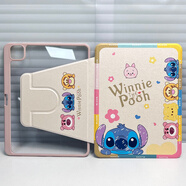 崇尚美適用ipad11保護(hù)套air7帶筆槽iPad9保護(hù)殼10.2寸平板套iPad10代可旋轉(zhuǎn)pro11防彎mini7平板殼air5/6 彩繪亞克力【可愛史迪仔】360度旋轉(zhuǎn) iPadAir4/Air