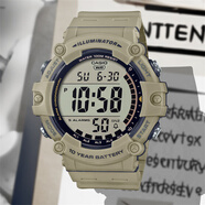 卡西歐（CASIO）日本復(fù)古運(yùn)動(dòng)大表盤(pán)潮流防水腕表AE-1500WH-8B/1A WHX-1A 電子表 AE-1500WH-5A褐綠色