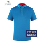 艾印客 polo定制t恤印logo團體廣告文化衫夏季翻領(lǐng)短袖工作衣服訂做刺繡 孔藍 3XL