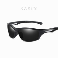 卡施利（KASLY）跑步眼鏡偏光太陽鏡防風(fēng)沙運(yùn)動太陽眼鏡男女墨鏡馬拉松騎行眼鏡 磨砂黑