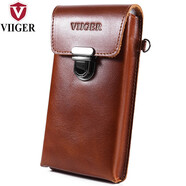 帷格（VIIGER） 真皮手機腰包男穿皮帶豎款6.7英寸6.8運動(dòng) 單層薄款工地干活新款 款式2# 黃棕色