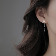 蘇十六S999足銀波浪耳線(xiàn)女氣質(zhì)簡(jiǎn)約耳環(huán)養耳洞耳鏈小清新耳飾女生禮物 足銀花朵耳線(xiàn)一對