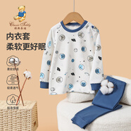 Classic Teddy兒童睡衣套裝男女童內衣家居服中小童裝秋衣秋褲兩件套 熊熊宇航員牛仔藍 110