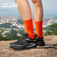 鴻星爾克（ERKE）縱橫3跑鞋男新款減震跑步鞋防滑戶(hù)外越野鞋軟彈運動(dòng)鞋子男 正黑/鋼灰色 44