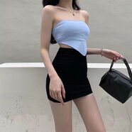 辛皇 氣質(zhì)包臂裙性感高腰高彈力修身顯瘦小心機網(wǎng)紅辣妹短裙子 黑色（單裙子） M 建議95-105斤