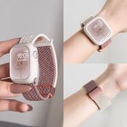 炫戴適用iwatch10表帶蘋(píng)果S9手表applewatch9夏天S10編織尼龍S8磁吸撞色S7/6/5/4創(chuàng)意可愛(ài)高級(jí)SE男女生 煙紫拼星光+硅膠殼 適用:iwatch S6/5/4/SE【40mm