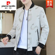 皮爾卡丹（pierre cardin）薄款外套男春秋裝2025新款男士春秋季上衣服百搭休閑大碼夾克針織 2102款卡其色  常規(guī) 6XL 210-230斤