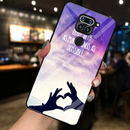 夢逸軒小米Redmi 10X 4G玻璃殼紅米10×手機殼紅米1OX全包軟磨砂邊防滑套女個性鋼化硬保護  放手愛【配高清貼膜】MX