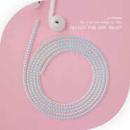 日美新適用蘋(píng)果13華為小米OPPO有線(xiàn)耳機線(xiàn)保護套保護線(xiàn)修復纏繞線(xiàn)防斷 耳機線(xiàn)2條 鐳射白