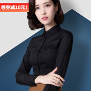 DGPZ 襯衫女職業(yè)正裝工作服OL百搭通勤襯衣面試服打底衫G1632 黑色長 M