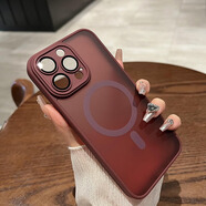雅思戀 【強力磁吸充電】全包膚感磨砂黑適用iPhone手機殼蘋果手機保護殼MagSafe磁吸超薄漸變 梅子色 【簡約高級，鏡頭全包】 iPhone 13