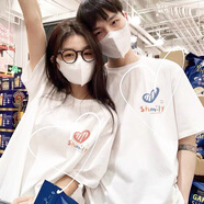 love legend情侶裝夏季天短袖t恤套裝新款潮流男女同款半袖上衣學(xué)生班服定制 (深愛的你)白色/白色 M 男+女M