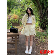 歌芬琳橘子樹在哪兒寬松襯衫短褲套裝兩件套女夏薄款長(zhǎng)袖遮陽襯衣五分褲 奶油色套裝-學(xué)院風(fēng)女裝 S -學(xué)院風(fēng)女裝
