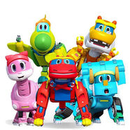 華美樂(lè )新款幫幫龍玩具變形車(chē)全套兒童玩具霸王棒棒龍韋斯恐龍探險隊男孩 5款全套[大號可變形]