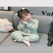 小孩子穿的連體睡衣卡通動漫棉襖睡袋寶寶連體睡衣秋冬季加絨加厚法蘭絨爬服小女童珊瑚絨睡袋小學生 80 兔子綠- 雙層加厚>毛毛絨洋氣防寒男生甜美學 90cm>家里穿的韓版百搭男生胖童冬款棉服兒