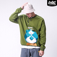 LIGHTNING BEAR原創(chuàng  )潮牌IP漫畫(huà)印花衛衣男樂(lè )高像素小熊游戲系列加大肥佬oversize 綠色 2XL