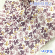 樸馥傲小碎花韓國絲印花雪紡布料有垂感清涼連衣裙吊帶發(fā)圈服裝不透面料 24#紫花(1米價(jià))