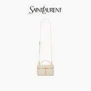 YSL圣羅蘭 女士GABY VANITY BAG 羊皮革肩帶手拿包 復古白色 U