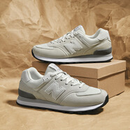 新百倫男鞋正品夏季透氣網(wǎng)面運動(dòng)鞋男鞋子女鞋休閑情侶N字574阿甘跑步鞋 574-2灰白 40