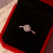 ROSENA SAMMI星織款扭臂微鑲仿真鉆戒男女對戒結婚用的戒指婚禮儀式道具 50分活口女戒一枚 星織款