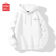 名創(chuàng)優(yōu)品（MINISO）連帽衛(wèi)衣男重磅寬松春秋季休閑高級感青少年潮流外套 白 XL