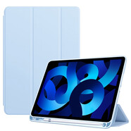 邁谷斯 iPad 2021保護(hù)套iPad 9/8/7/10代三折支架保護(hù)殼2022款10.2平板皮套 白冰藍(lán)【升級(jí)筆槽款】蜂窩三折皮套  10.2英寸-iPad 9/8/7