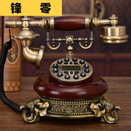 復(fù)古電話機(jī)座機(jī)中式 歐式 座機(jī)電話 民國擺件仿古電話機(jī)歐式復(fù)古老式家用有線座機(jī)美式時(shí)尚創(chuàng)意插卡電 按鍵：無線插手機(jī)卡通紅木色