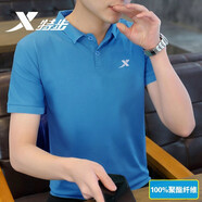 特步短袖男T恤2025年新款POLO衫夏季透氣運動(dòng)上衣休閑半袖T恤男 蘭 S/165