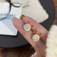 繆色（MiU Se）S925銀針新款郁金香花朵耳環(huán)綠色蝴蝶結小鈴鐺耳釘鈴蘭花耳飾水滴 轉轉龍耳釘紅色 A03-105