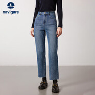 Navigare意大利小帆船女士休閑丹寧牛仔褲九分煙管褲2332574501 藍 L 
