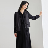 亦谷法式時(shí)尚小香風(fēng)套裝女2025春季新款氣質(zhì)miu系裙子馬甲兩件套 黑色 L
