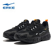 鴻星爾克（ERKE）男鞋夏季跑步鞋網(wǎng)面透氣休閑跑鞋學(xué)生戶(hù)外運動(dòng)鞋軟底舒適熊貓鞋子 正黑/復古黃 39