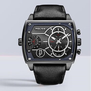 POLICE意大利警察牌手表兩地時方形迪賽賽車avi8計時男石英表PL14698 黑酷PL14698JSB13A雙時區(qū)