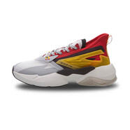李寧（LI-NING）休閑鞋男子潮流休閑鞋時尚百搭慢跑鞋AGLQ029 云霧白/朱砂紅/蒲英黃-1 41.5