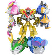 豬豬俠超星萌寵玩具變形機器人金剛五合體鐵拳虎阿五公仔兒童玩具禮物 【機器人】5合體豪華套裝