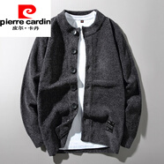 皮爾卡丹（pierre cardin）男裝雪尼爾加厚毛衣男士針織衫開(kāi)衫2025春秋韓版外穿潮流 灰色 175/L