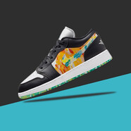 耐克（NIKE）Air JORDAN 1 GS AJ1 LOW低幫籃球鞋 黑綠橙DJ6252-038 40