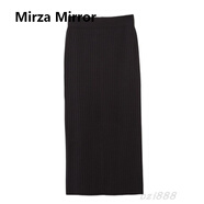 Mirza Mirror高腰半身裙子秋冬新款韓版網(wǎng)紅中長款百搭針織彈力鉛筆包臀裙 咖啡色 S