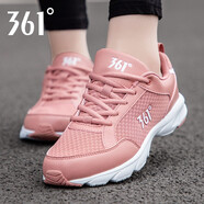 361度女鞋運動鞋女夏季新款網(wǎng)鞋361女鞋品牌休閑鞋子網(wǎng)面透氣跑步鞋女R 粉泥紅/361度白2210 39
