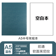 前通（front） front前通A5軟面空白方格本手賬學(xué)生簡(jiǎn)約記事本加厚日記商本DV69T萊尼紋款 DV69T-A501K-空白藍(lán)色