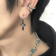 芯奢耳釘男十字架耳環(huán)男2025年新款耳飾女夏耳墜小眾設計感高級冷淡風(fēng) 銀色一對