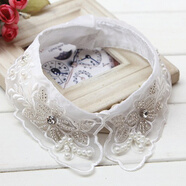 沐悠羽假領(lǐng)子女百搭領(lǐng)韓國蕾絲襯衫假衣領(lǐng)裝飾領(lǐng)子娃娃領(lǐng)季假領(lǐng) 03 珍珠花朵領(lǐng)白